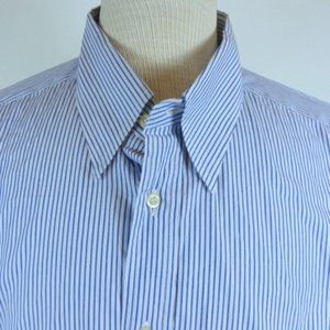 Trussardi blue white stripe dress shirt italy 17